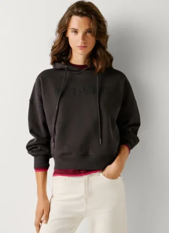 Bluza z kapturem z logo i cyrkoniami