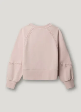 Bluza z okrągłym dekoltem i koronką
