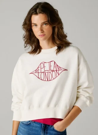 Bluza z okrągłym dekoltem i logo