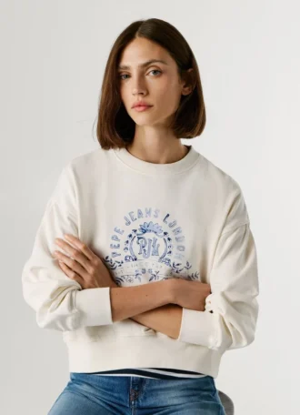 Bluza z okrągłym dekoltem i logo