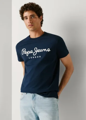 Koszulka z nadrukiem logo o kroju Slim Fit