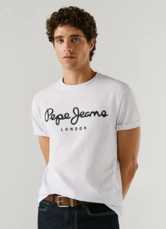 Koszulka z nadrukiem logo o kroju Slim Fit