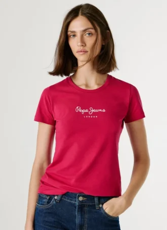Koszulka z nadrukiem logo o kroju Slim Fit