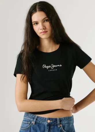 Koszulka z nadrukiem logo o kroju Slim Fit
