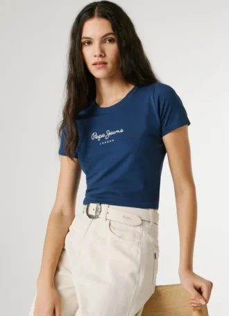 Koszulka z nadrukiem logo o kroju Slim Fit