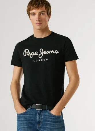 Koszulka z nadrukiem logo o kroju Slim Fit
