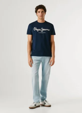 Koszulka z nadrukiem logo o kroju Slim Fit