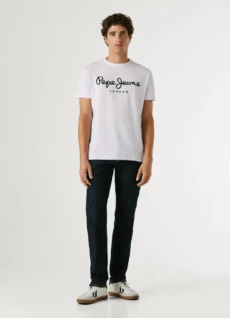 Koszulka z nadrukiem logo o kroju Slim Fit
