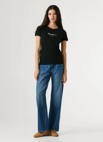 Koszulka z nadrukiem logo o kroju Slim Fit