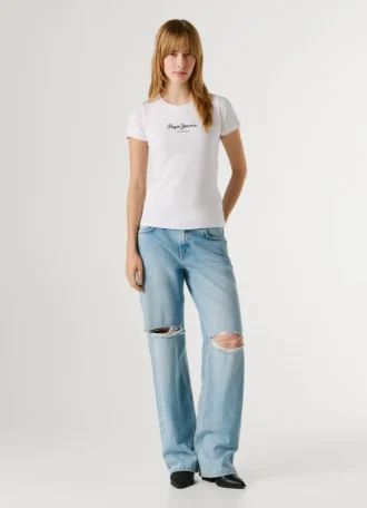 Koszulka z nadrukiem logo o kroju Slim Fit