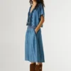 Spódnica midi z tkaniny chambray Spódnica midi z tkaniny chambray