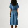 Spódnica midi z tkaniny chambray Spódnica midi z tkaniny chambray