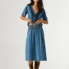 Spódnica midi z tkaniny chambray Spódnica midi z tkaniny chambray