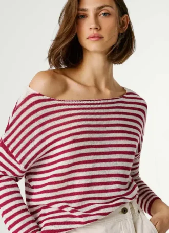 Sweter z dzianiny w paski