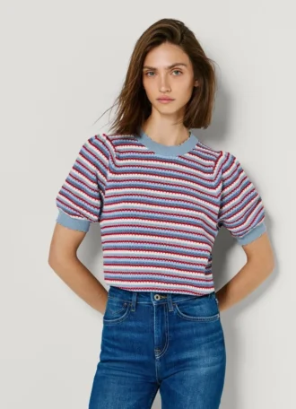 Sweter z dzianiny w paski