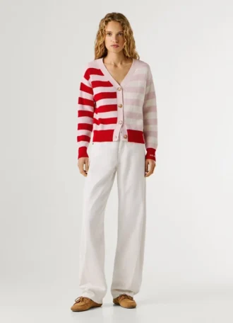 Sweter z dzianiny w paski