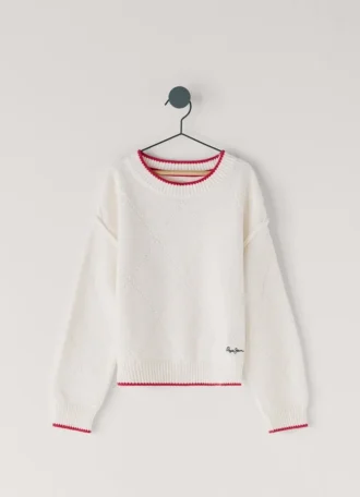 Sweter z dzianiny w romby