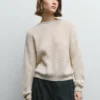 Sweter z dzianiny z dekoltem w serek Sweter z dzianiny z dekoltem w serek