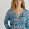 Sweter z dzianiny z dekoltem w serek Sweter z dzianiny z dekoltem w serek