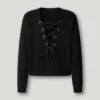 Sweter z dzianiny z dekoltem w serek Sweter z dzianiny z dekoltem w serek