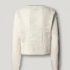 Sweter z okrągłym dekoltem i ażurowym wzorem Sweter z okrągłym dekoltem i ażurowym wzorem