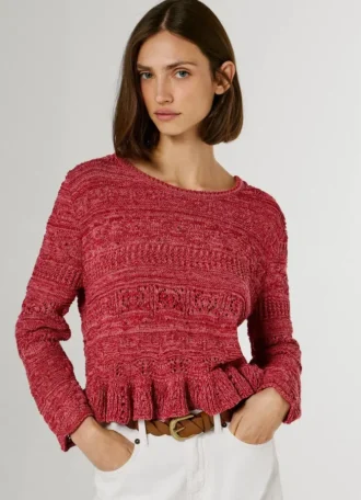 Sweter z okrągłym dekoltem Mouliné