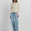 Sweter z okrągłym dekoltem z dzianiny mouliné Sweter z okrągłym dekoltem z dzianiny mouliné