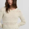 Sweter z okrągłym dekoltem z dzianiny mouliné Sweter z okrągłym dekoltem z dzianiny mouliné