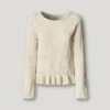 Sweter z okrągłym dekoltem z dzianiny mouliné Sweter z okrągłym dekoltem z dzianiny mouliné