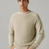 Sweter z okrągłym dekoltem z dzianiny piqué Sweter z okrągłym dekoltem z dzianiny piqué