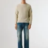 Sweter z okrągłym dekoltem z dzianiny piqué Sweter z okrągłym dekoltem z dzianiny piqué
