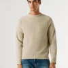 Sweter z okrągłym dekoltem z dzianiny piqué Sweter z okrągłym dekoltem z dzianiny piqué
