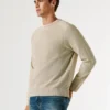 Sweter z okrągłym dekoltem z dzianiny piqué Sweter z okrągłym dekoltem z dzianiny piqué