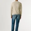 Sweter z okrągłym dekoltem z dzianiny piqué Sweter z okrągłym dekoltem z dzianiny piqué