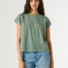 T-shirt z ażurowymi kwiatowymi detalami T-shirt z ażurowymi kwiatowymi detalami