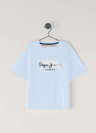 T-shirt z nadrukiem logo o luźnym kroju