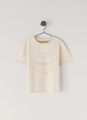 T-shirt z nadrukiem logo o luźnym kroju