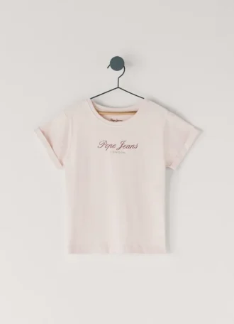 T-shirt z nadrukiem logo o luźnym kroju