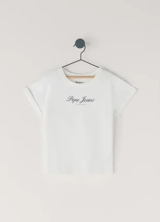 T-shirt z nadrukiem logo o luźnym kroju