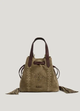 Zamszowa torba typu bucket