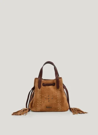 Zamszowa torba typu bucket